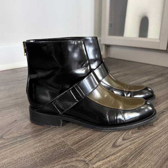 Marni Two-Tone Ankle Boots Patent Leather Heeled Round Toe Size 37 - Picture 1 of 6